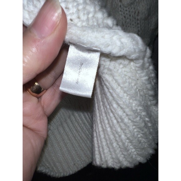 Evereve Sieve Bobble Cable Knit Sweater Womens XS Pullover white Fisherman - Picture 5 of 9